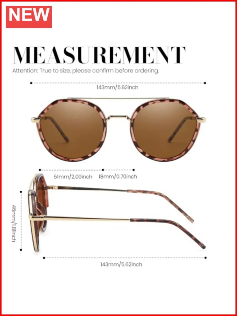 Trendy Oval Round Aviator Sunglasses UV400 Protection Anti-Tangle Hair Friendly